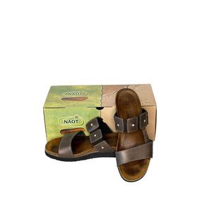 NAOT Ashley Slides 37   195 Metal Leather Sandals Shoes Original Box  Light wear